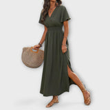 Heather - Elegantne Boho kleit V-kaelusega ja pikkade varrukatega