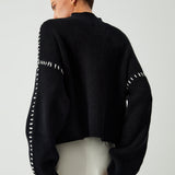 Alma | Oversize-kampsun, Dolcevita-kaelusega, Piqué-detailidega