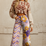 Karolina - boho lillemustrilised püksid