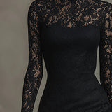 Elwira | Elegantne must maxi-kleit pitsiga