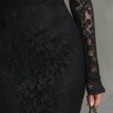 Elwira | Elegantne must maxi-kleit pitsiga