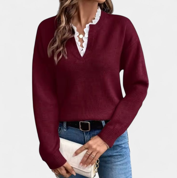 Anne – Elegantne pluus pitsilise äärisega