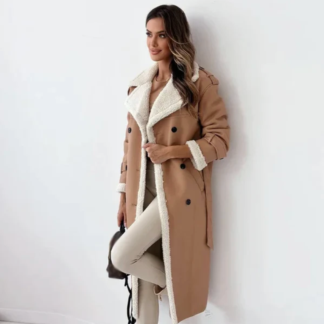 Klara – Elegantne kunstnahast mantel soojustusega