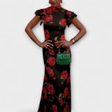 Luna - maxi kleit kitsas mustriga