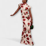 Luna - maxi kleit kitsas mustriga