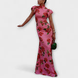 Luna - maxi kleit kitsas mustriga